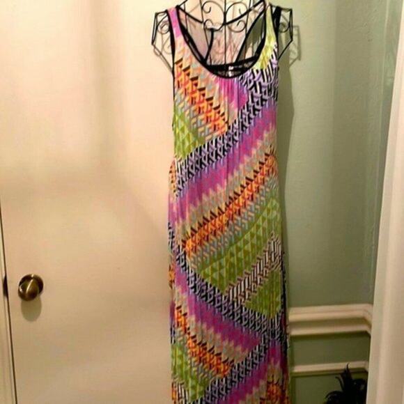 Calvin Klein Casual Maxi Dress multi colored size 10 - Picture 2 of 8